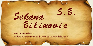Sekana Bilimović vizit kartica